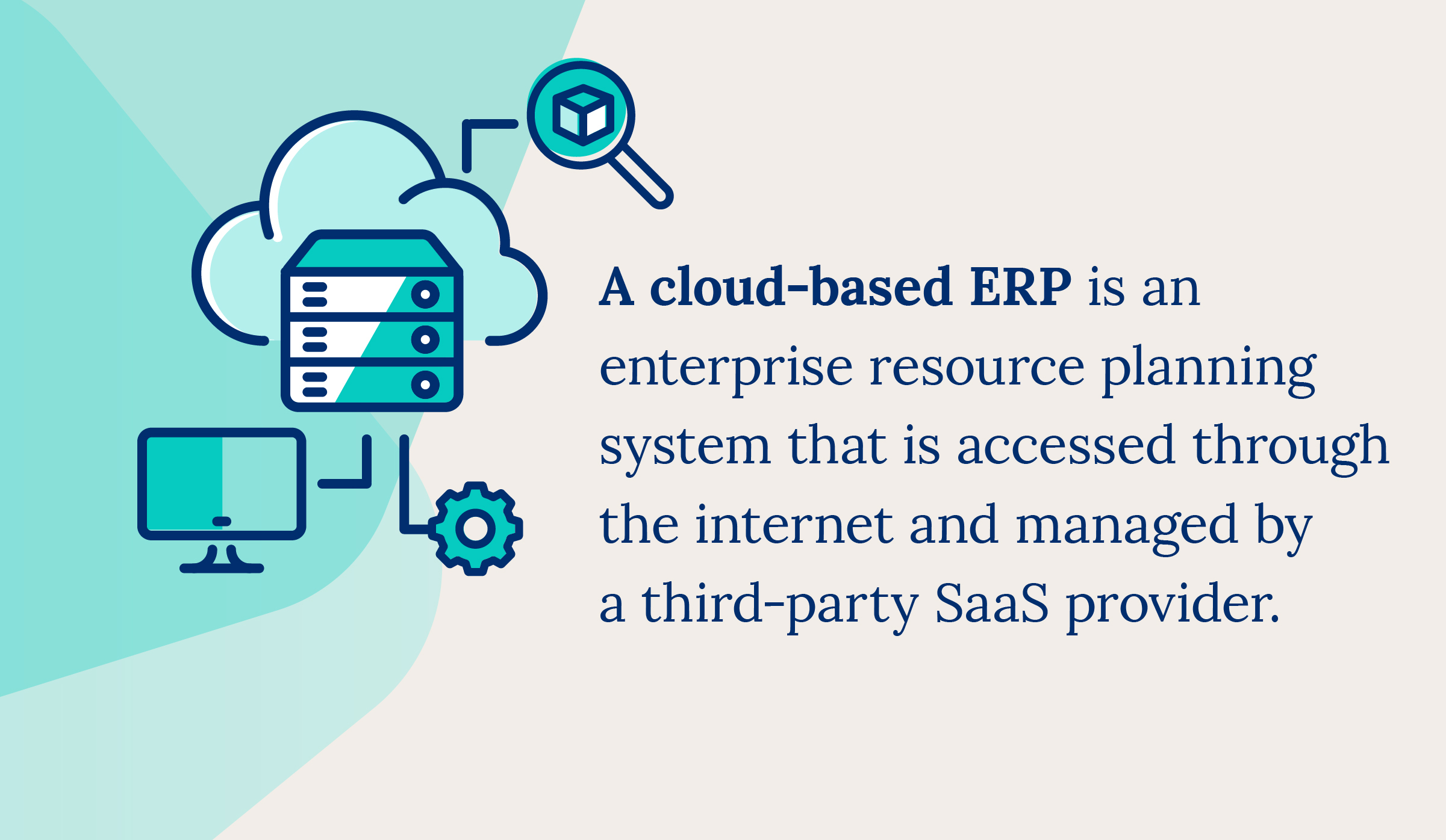 Illustration with the definition of cloud ERP