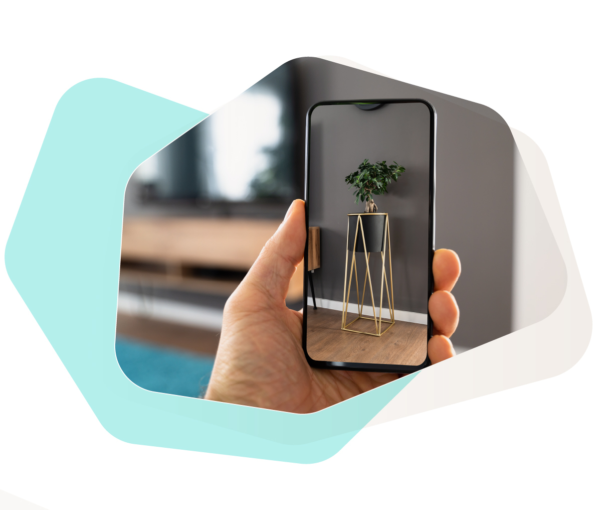 Illustrations showing how AR can be used in e-commerce