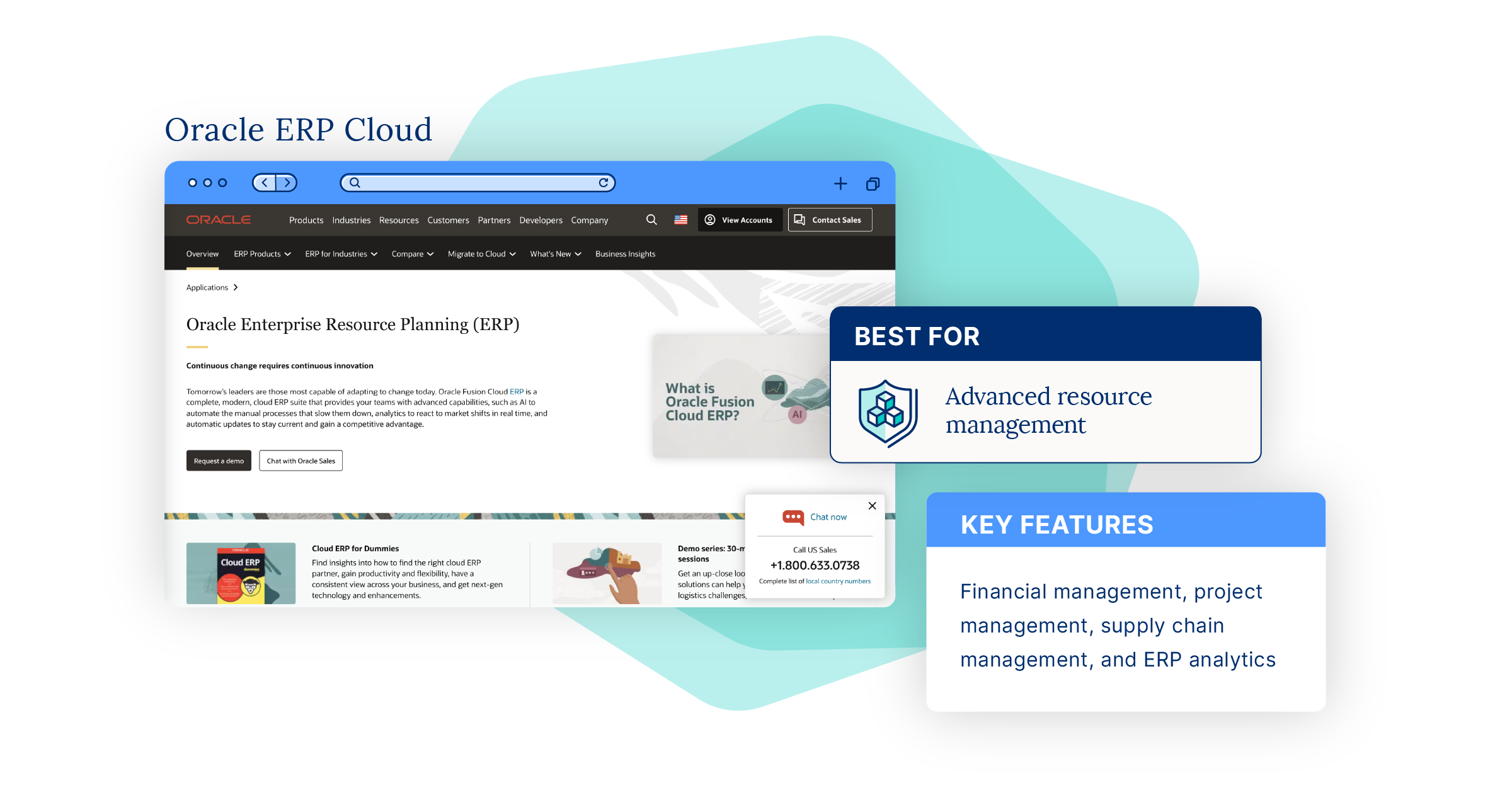 image of the Oracle ERP cloud homepage